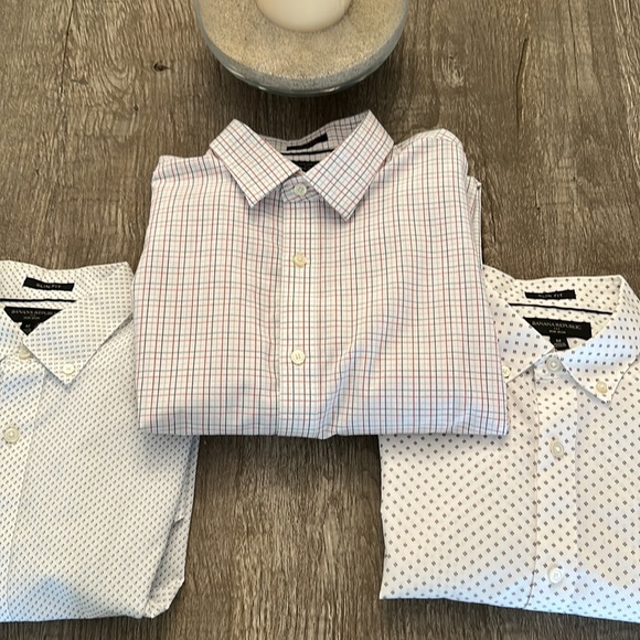3 Banana Republic Mens Medium Slim Fit Button Down Dress Shirts - Picture 8 of 8